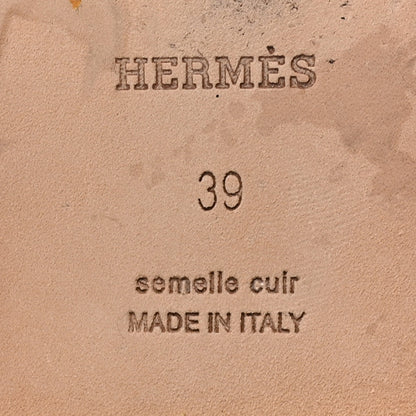 Hermes Epsom Oran Sandals 39 Jaune Sable 7 of 9