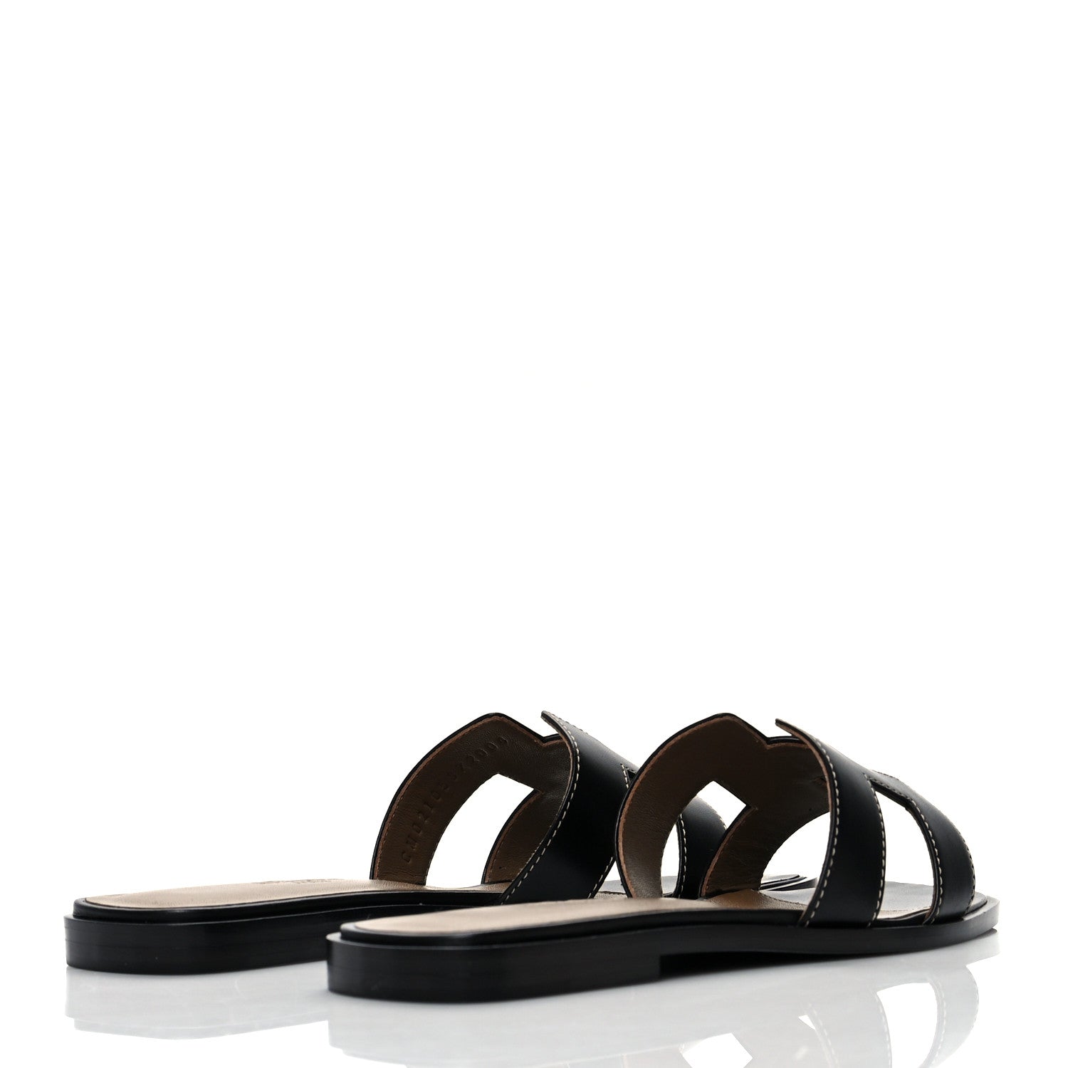 Hermes Box Calfskin Oran Sandals 35.5 Black 4 of 9
