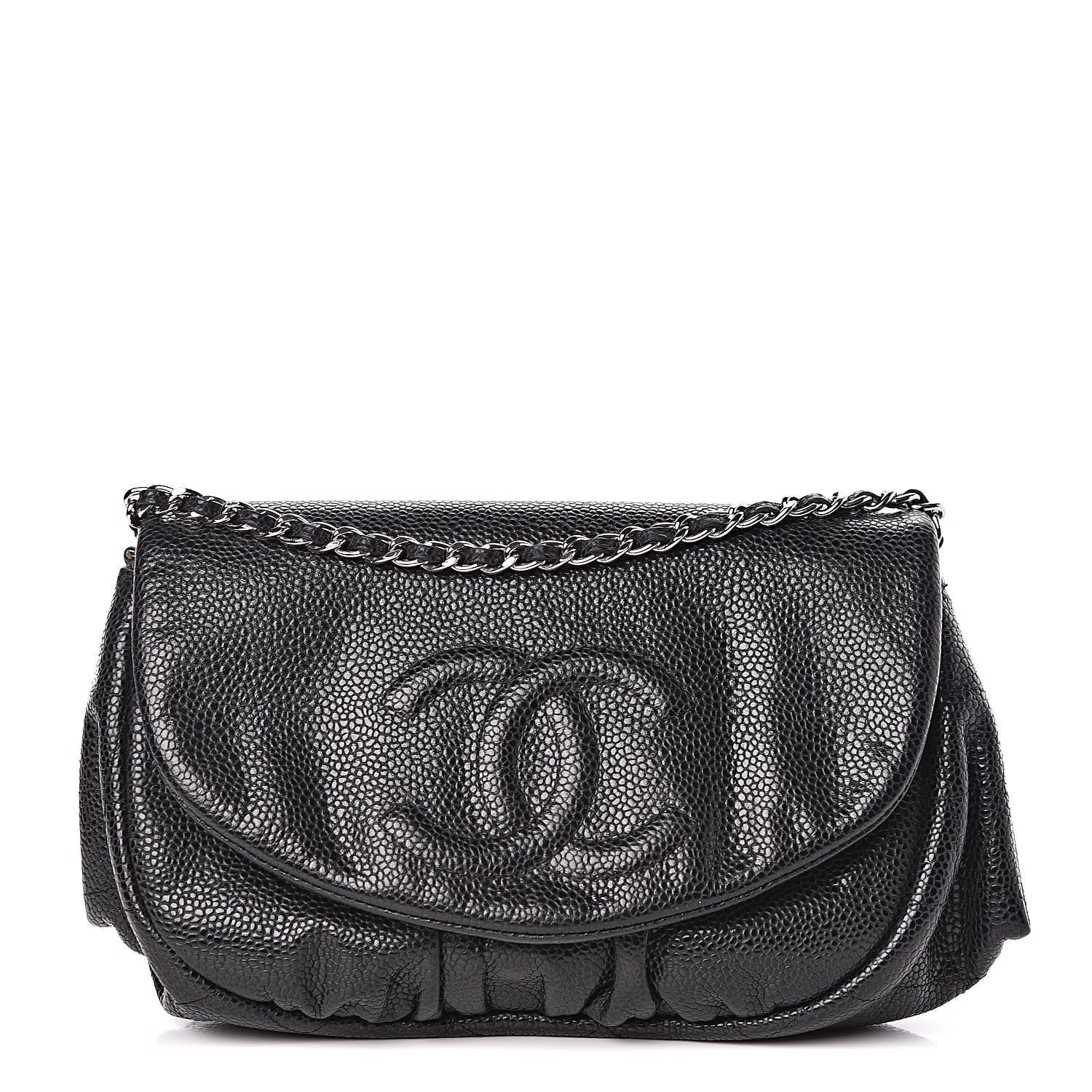 Chanel Caviar Half Moon Wallet On Chain WOC Black 1 of 11