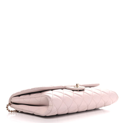 Chanel Lambskin Quilted Clutch with Chain Flap Light Pink 4 of 10