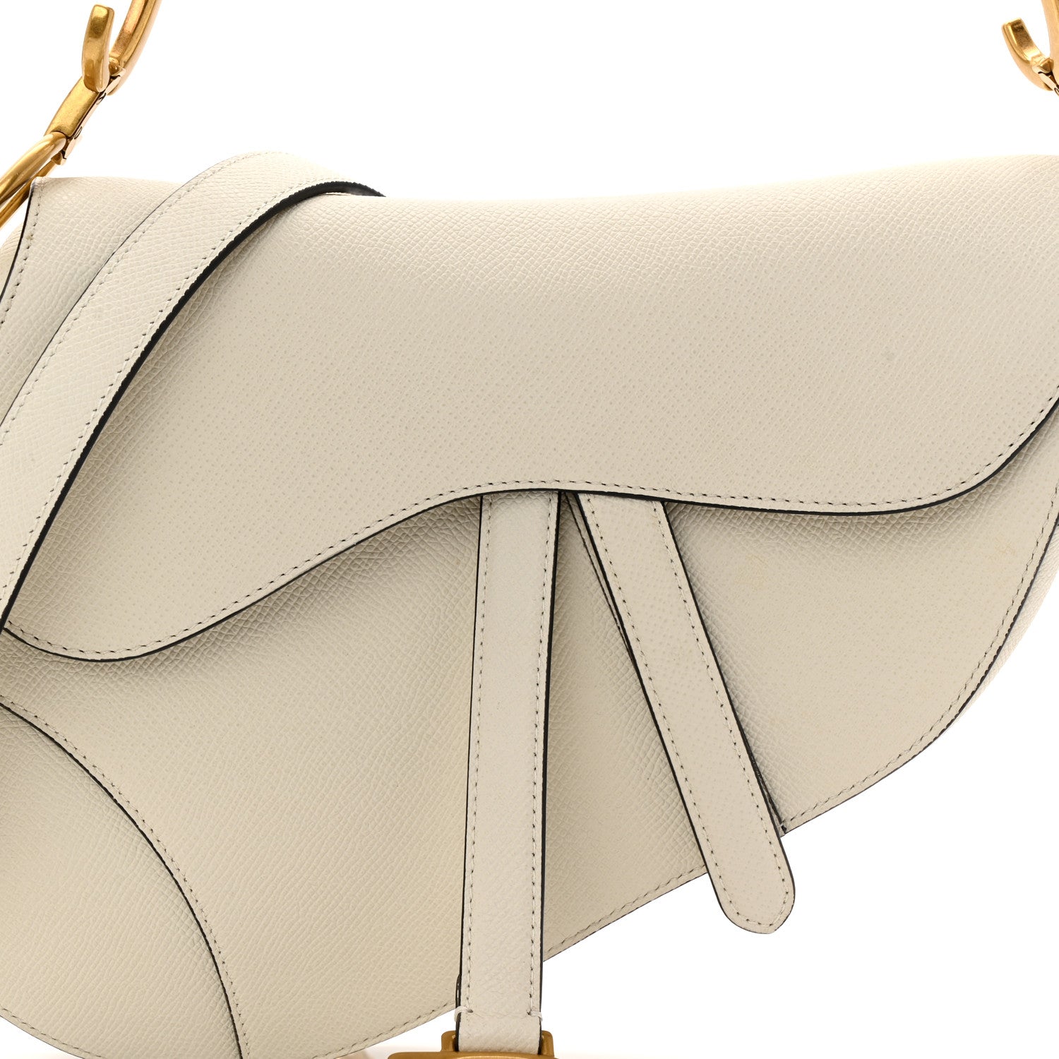 Christian Dior Grained Calfskin Saddle Bag With Strap Latte 8 of 11