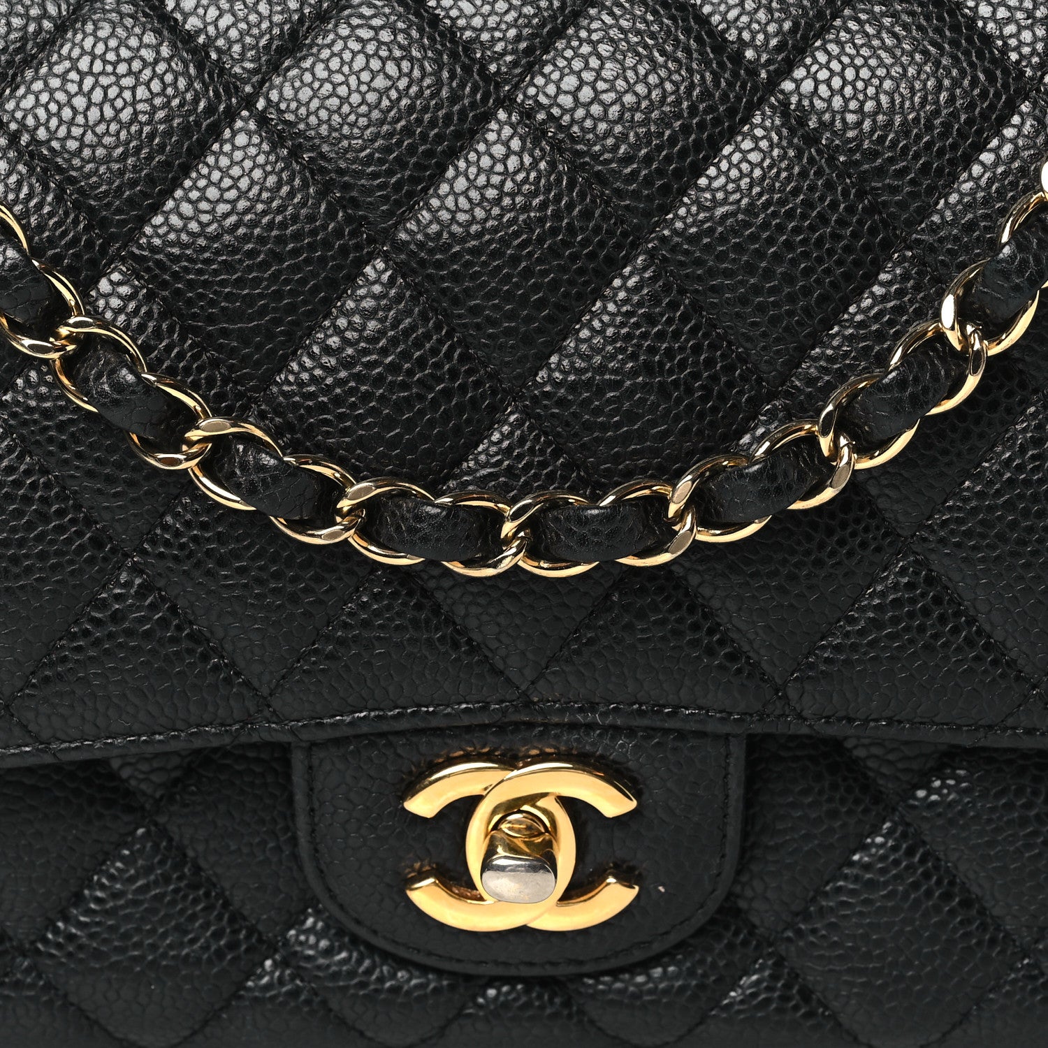Chanel Caviar Quilted Medium Double Flap Black 8 of 10