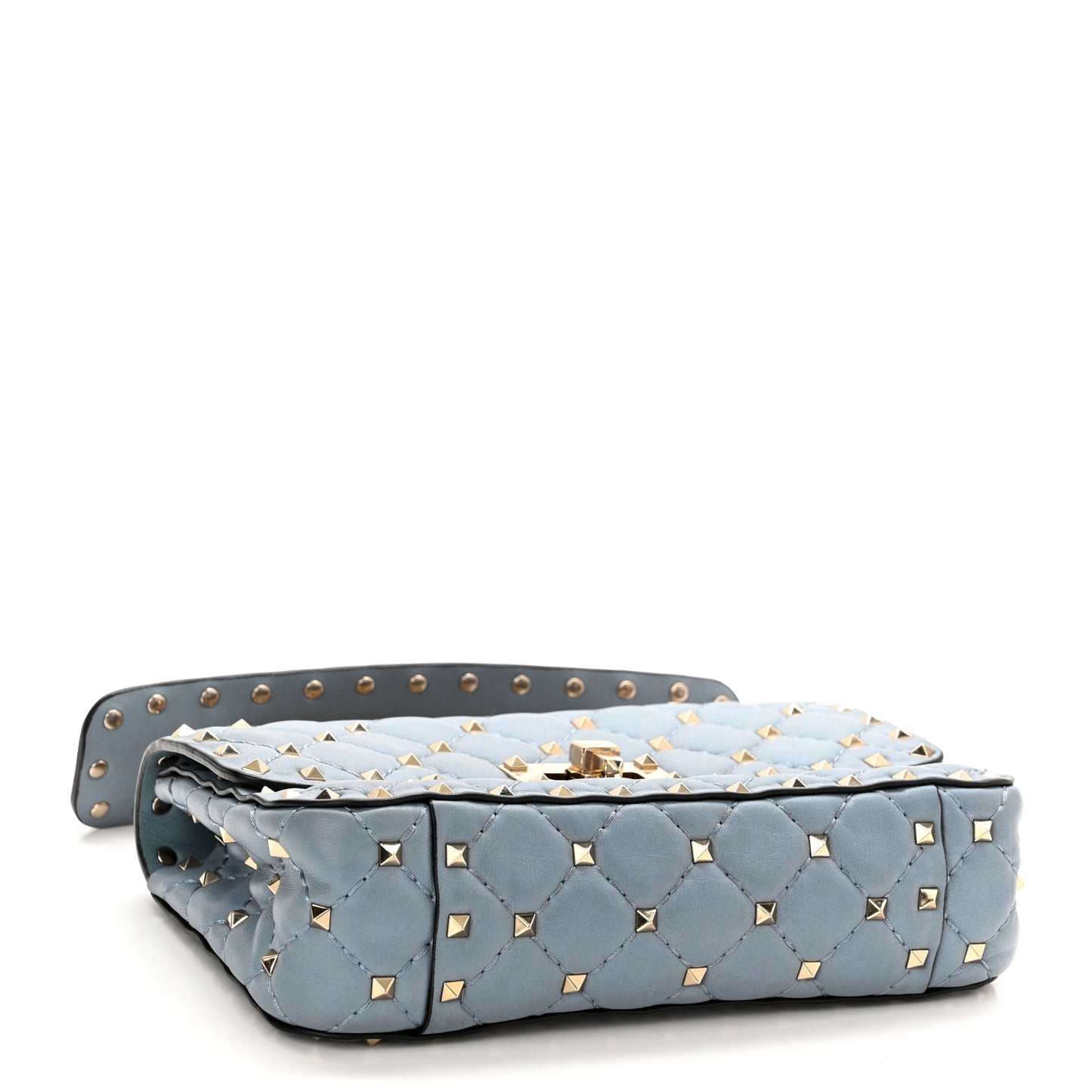 Nappa Small Rockstud Spike Shoulder Bag Aqua