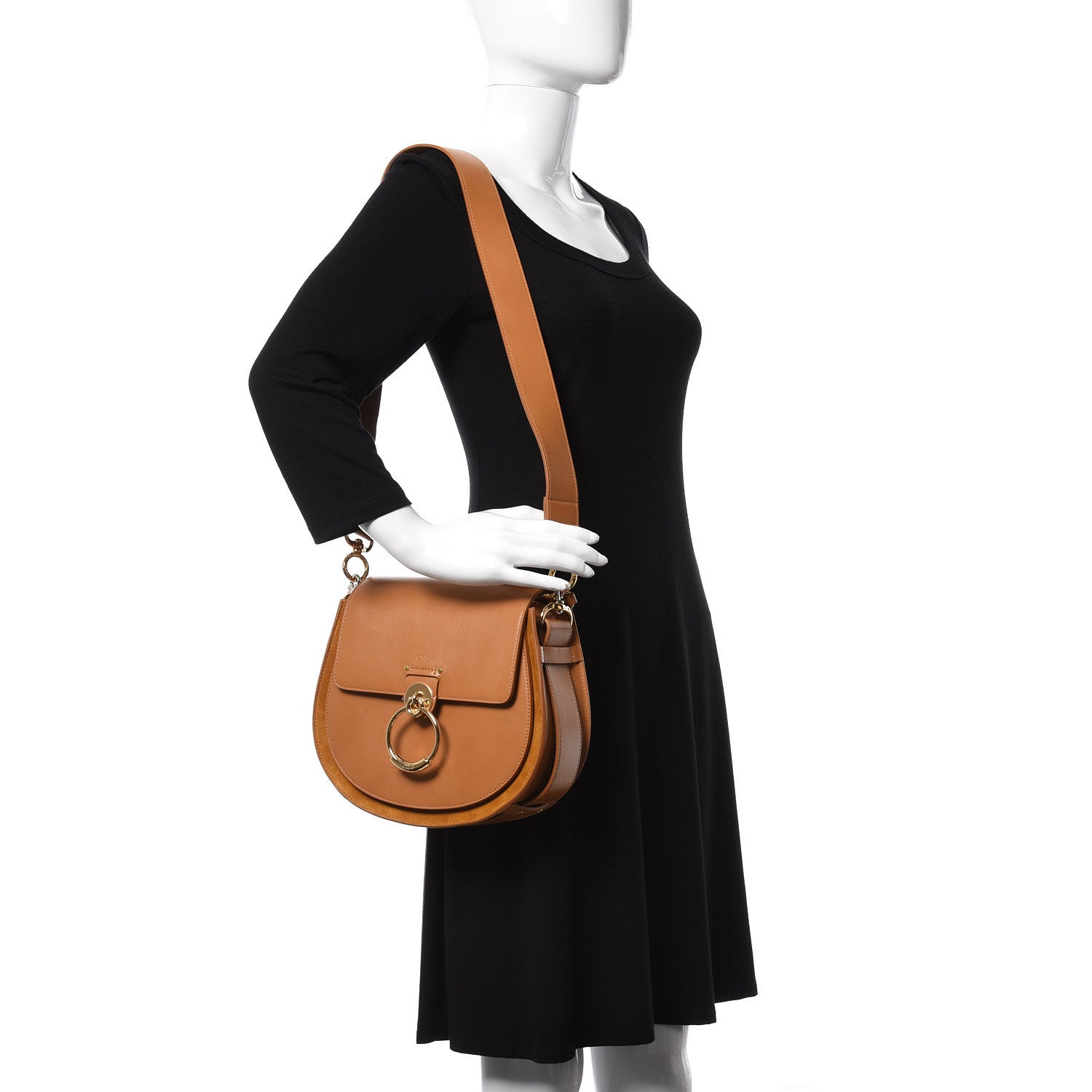 Chloe Calfskin Suede Large Tess Bag Autumnal Brown 2 of 10