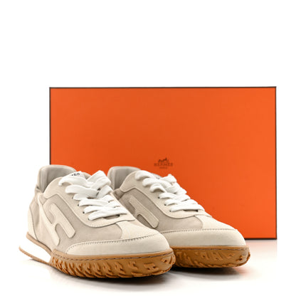 Hermes Suede Goatskin Jet Sneakers 36 Beige Esquisse Glaise 7 of 7