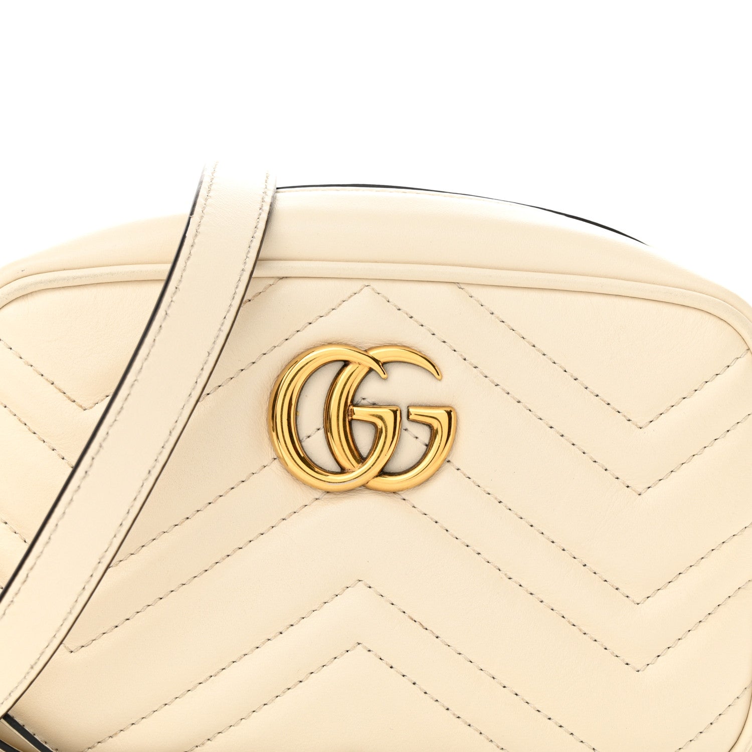 Gucci Calfskin Matelasse Mini GG Marmont Chain Shoulder Bag White 7 of 10