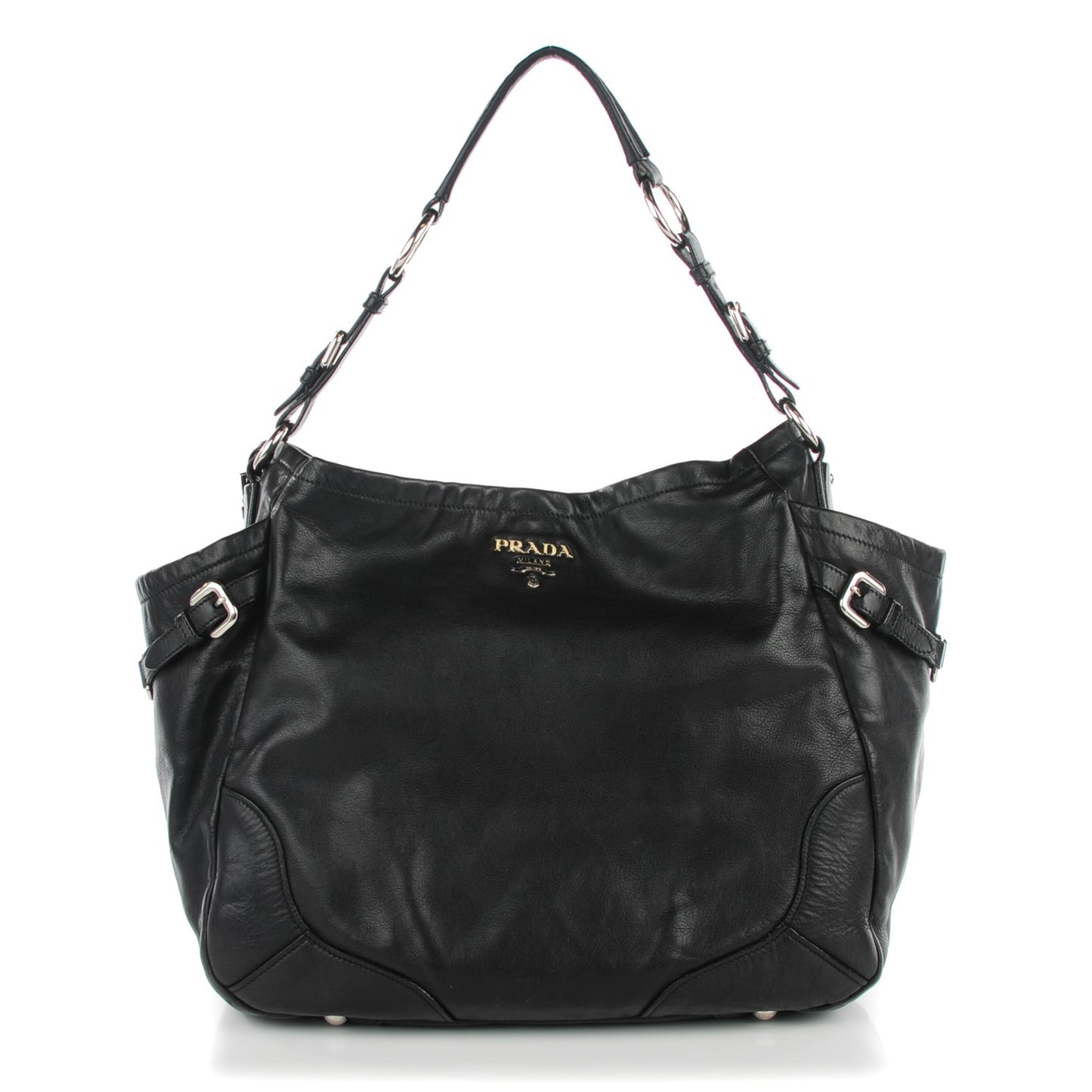 Soft Calf Side Pocket Hobo Nero Black