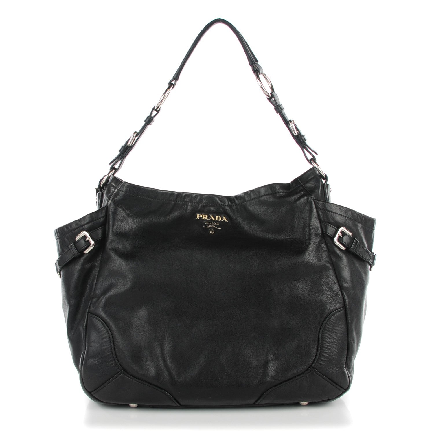 Prada Soft Calf Side Pocket Hobo Nero Black 1 of 9