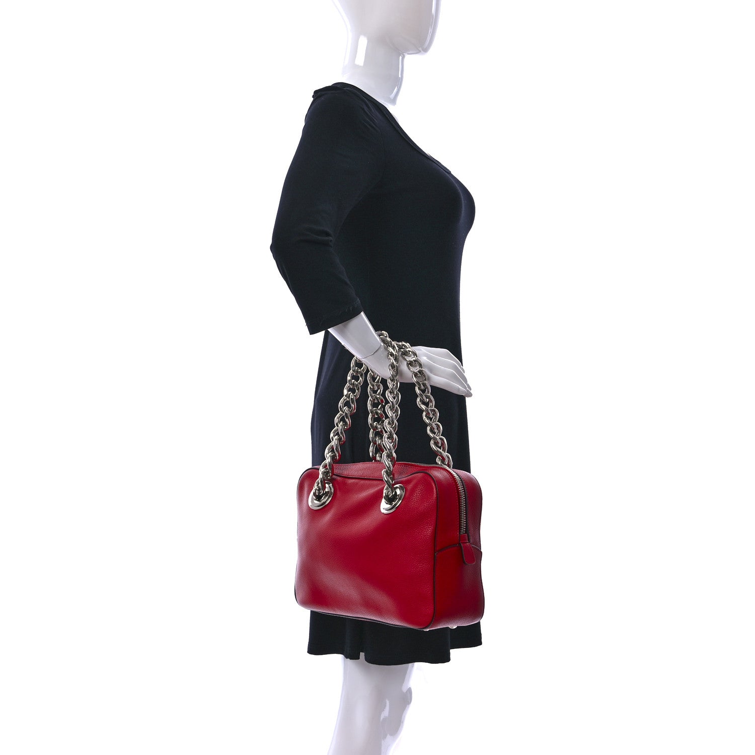 Prada City Calfskin Chain Shoulder Bag Lacca 2 of 8
