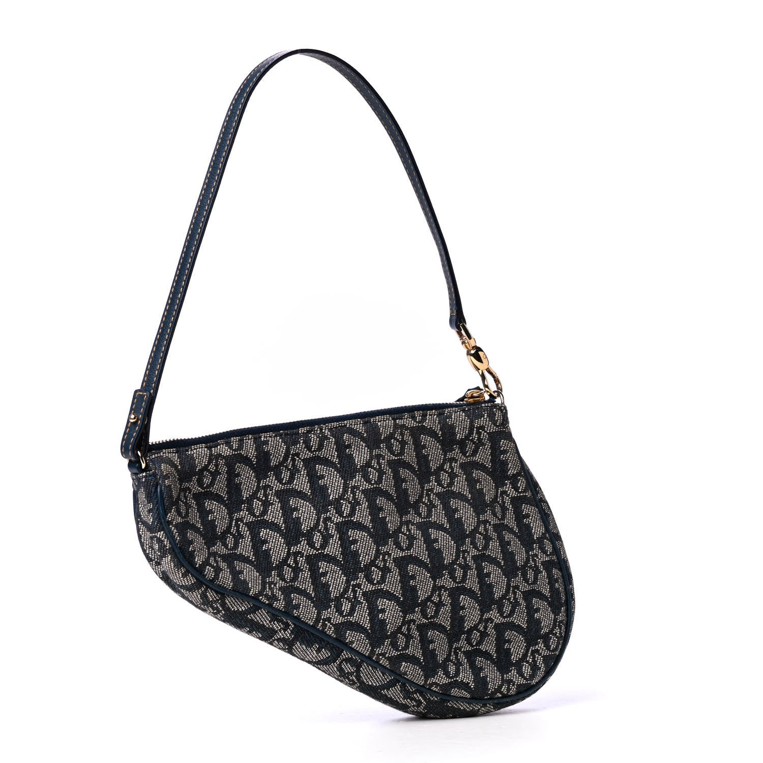 Christian Dior Monogram Mini Saddle Pochette Navy 2 of 4