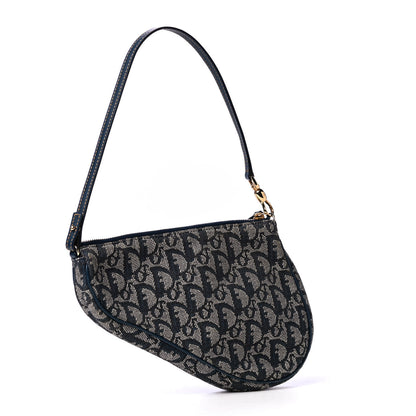 Christian Dior Monogram Mini Saddle Pochette Navy 2 of 4
