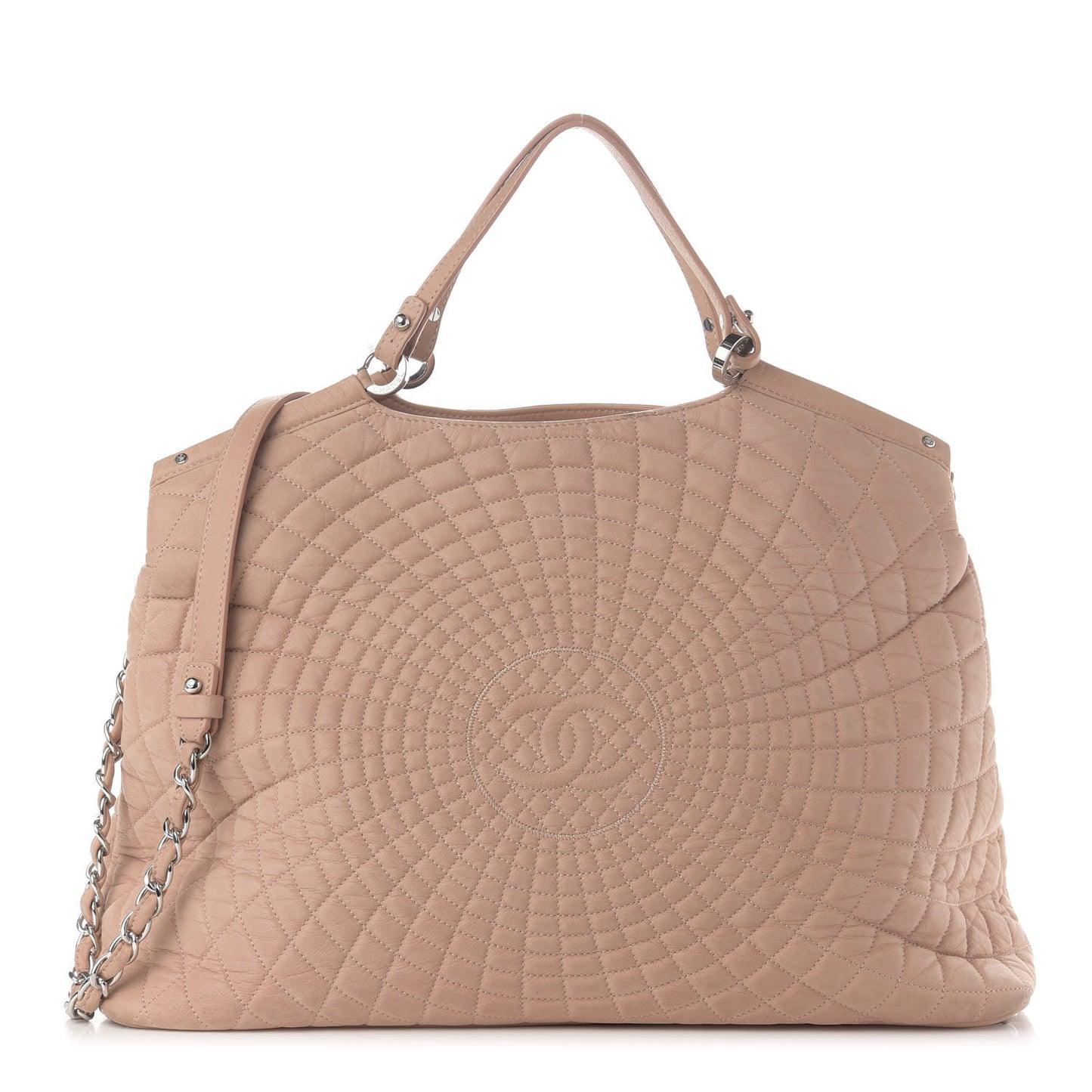 Iridescent Calfskin Large Sea Hit Tote Pink