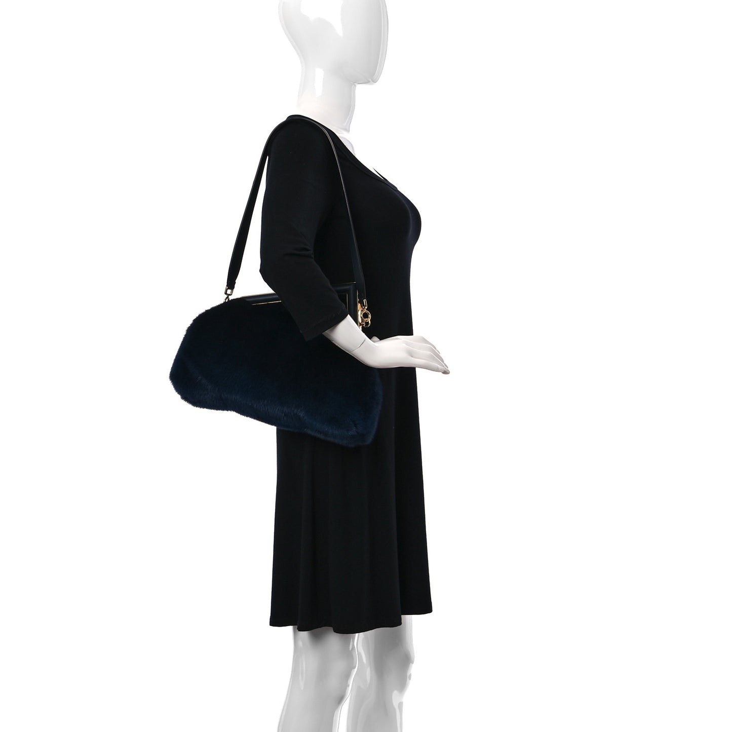 Mink Nappa Medium Fendi First Blue Black