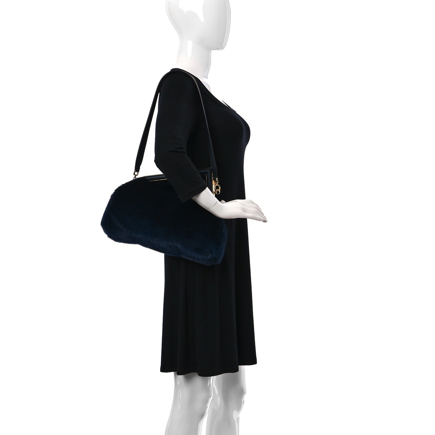 Fendi Mink Nappa Medium Fendi First Blue Black 2 of 10