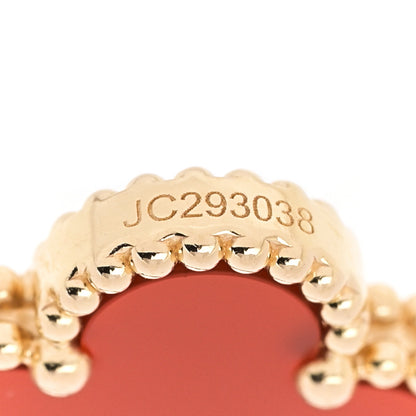 Van Cleef & Arpels 18K Yellow Gold Carnelian 5 Motifs Vintage Alhambra Bracelet 5 of 6