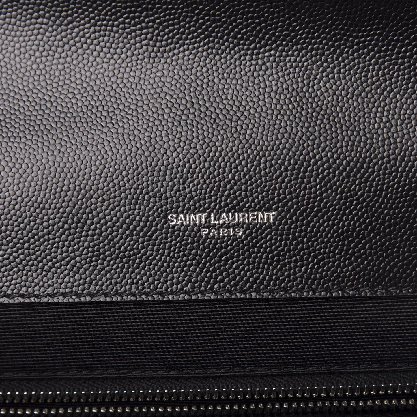 Grain De Poudre Textured Mixed Matelasse Large Triquilt Monogram Satchel Black