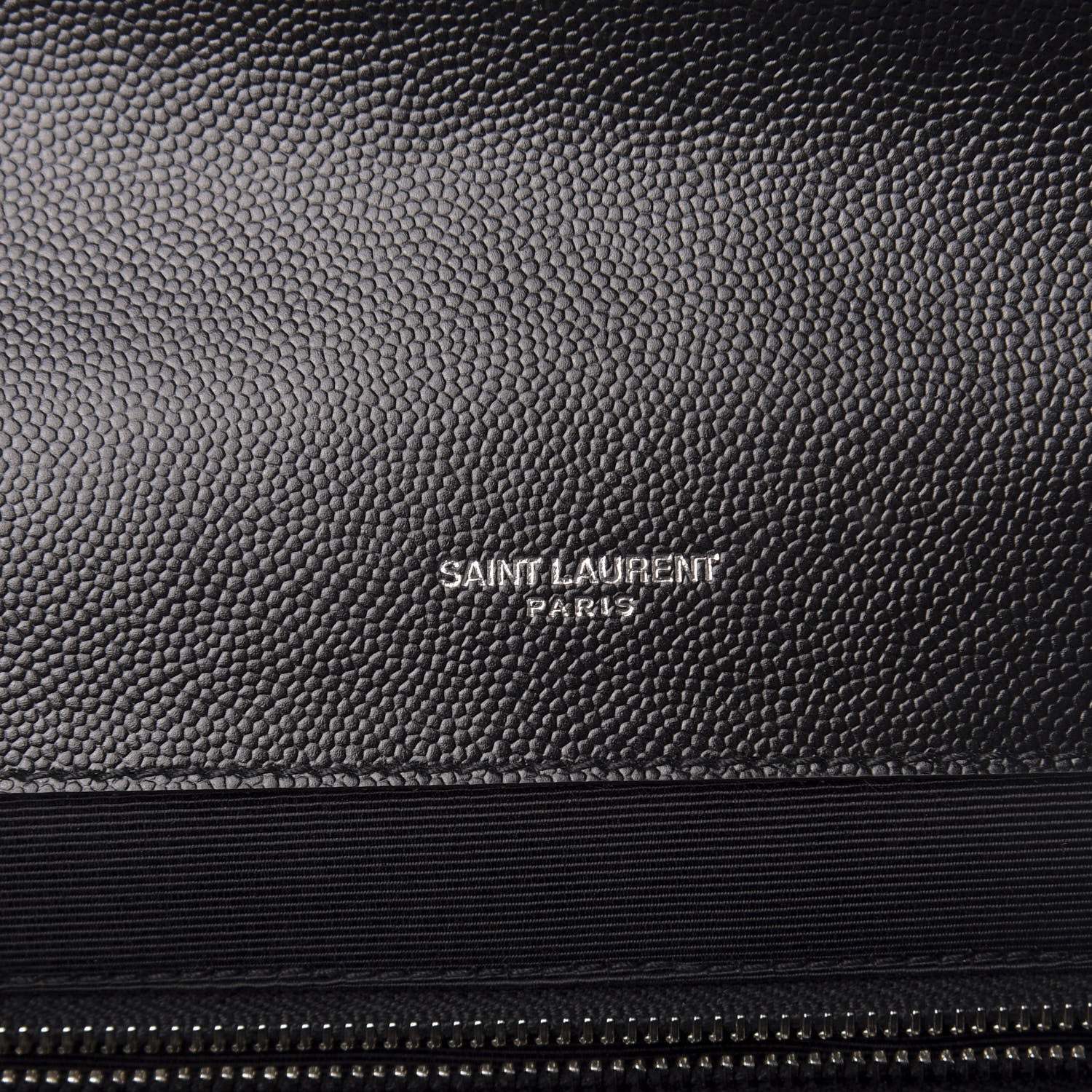 Saint Laurent Grain De Poudre Textured Mixed Matelasse Large Triquilt Monogram Satchel Black 8 of 10