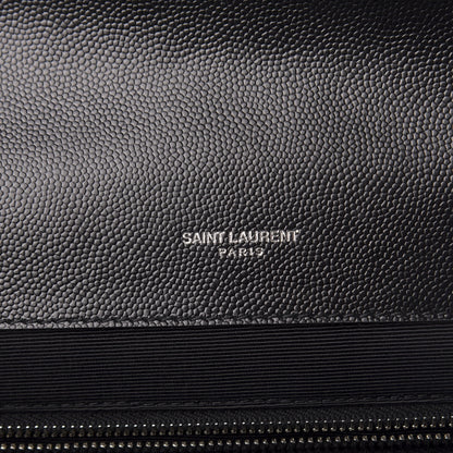 Saint Laurent Grain De Poudre Textured Mixed Matelasse Large Triquilt Monogram Satchel Black 8 of 10