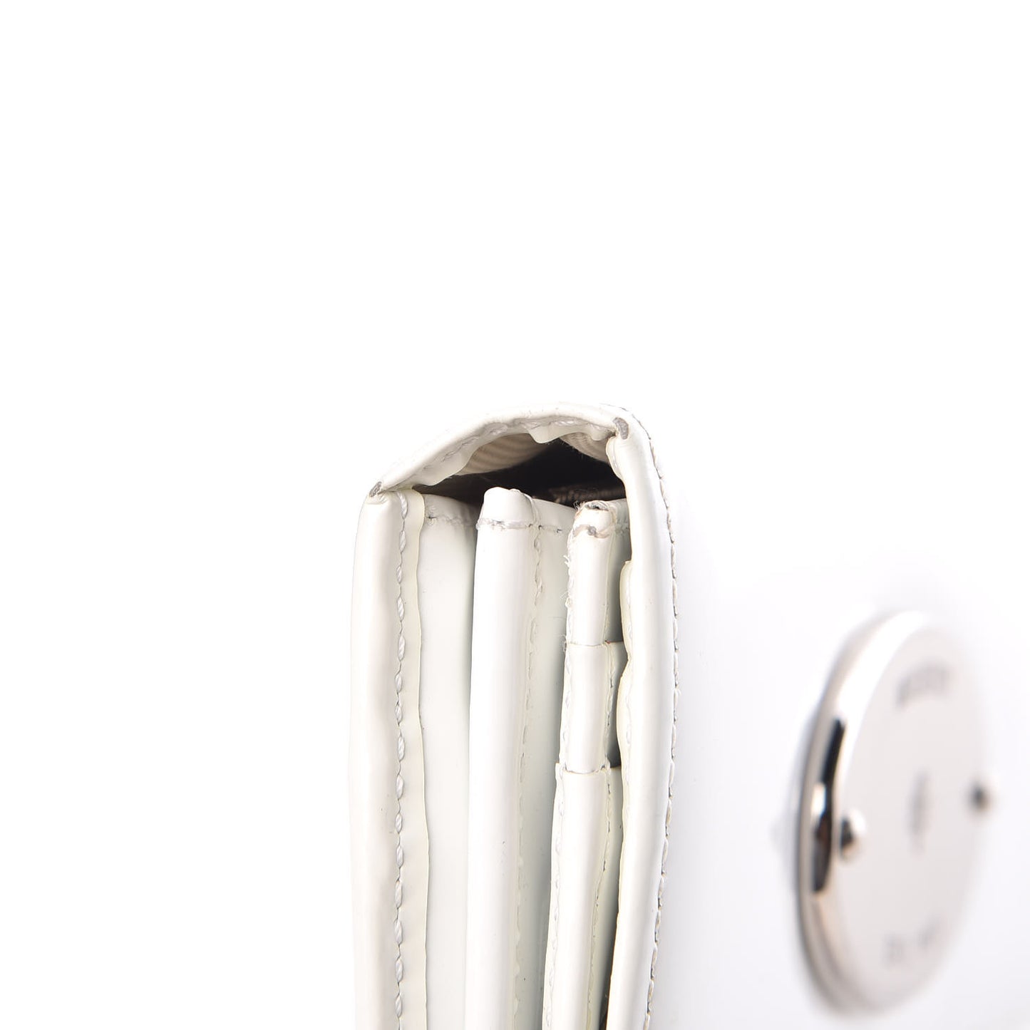 Patent Continental Wallet White