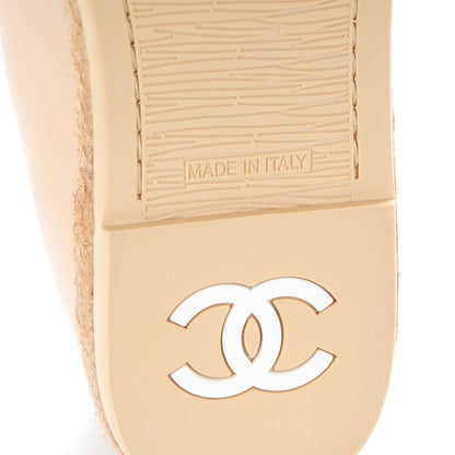 Chanel Patent Calfskin Espadrille Loafers 39.5 Beige 6 of 7