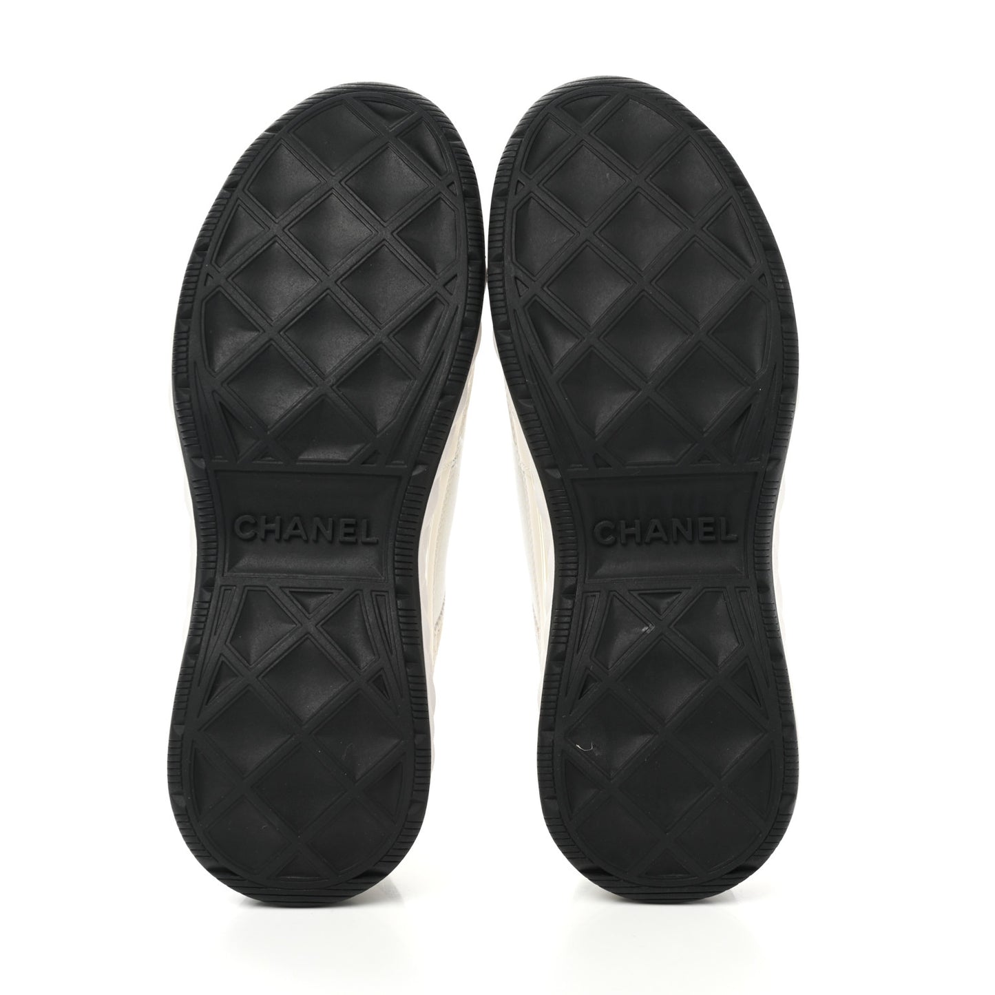 Velvet Calfskin Mixed Fibers CC Sneakers 37 Ivory Black