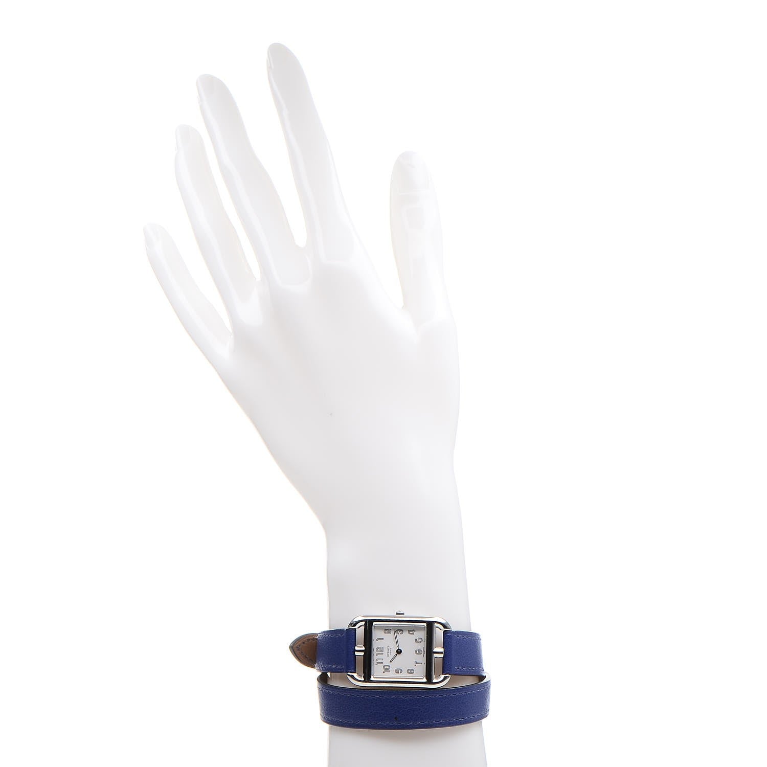 Hermes Stainless Steel Swift 23mm Cape Cod Double Tour Quartz Watch Bleu Electrique 2 of 8