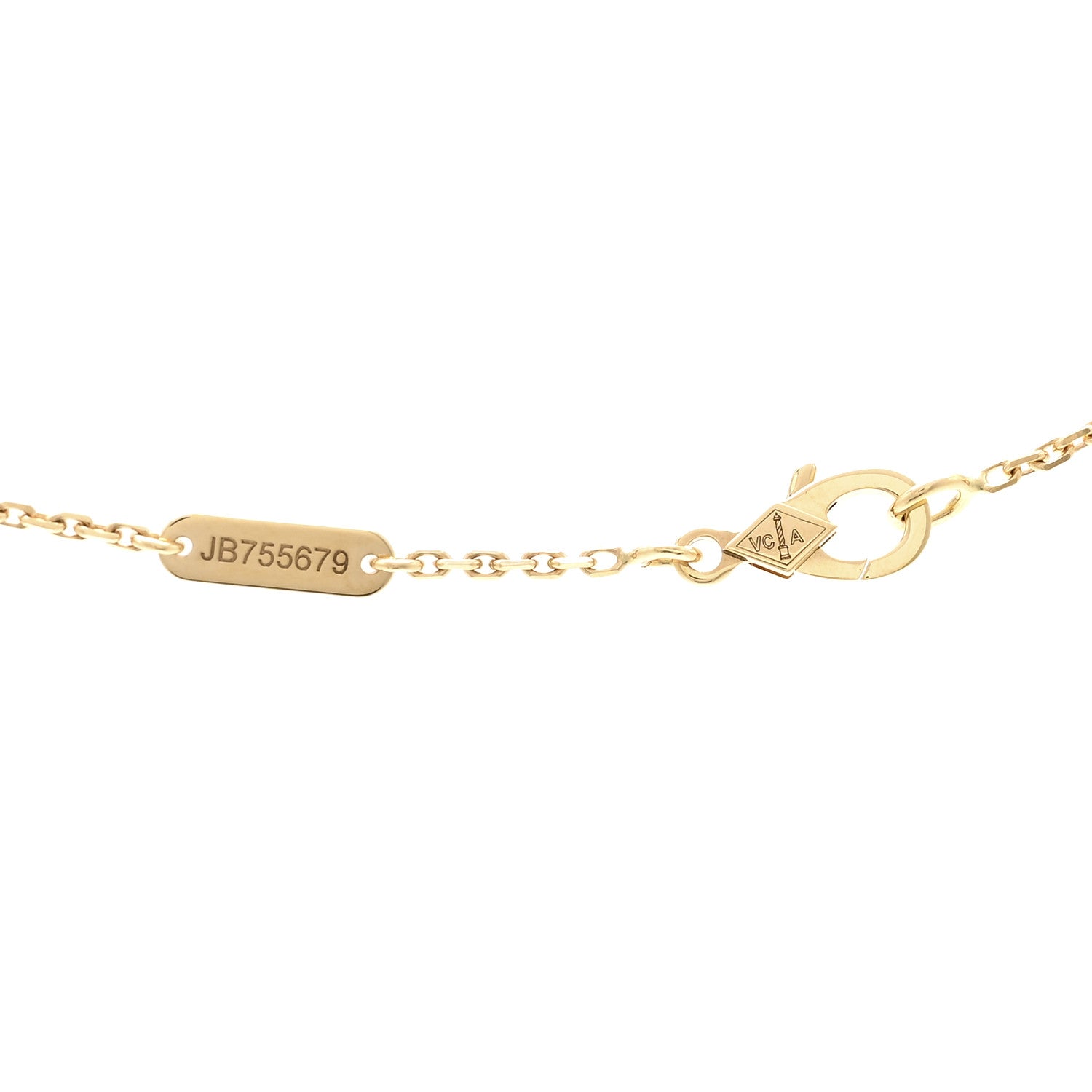 Van Cleef & Arpels 18K Yellow Gold Mother of Pearl Vintage Alhambra Pendant Necklace 5 of 6