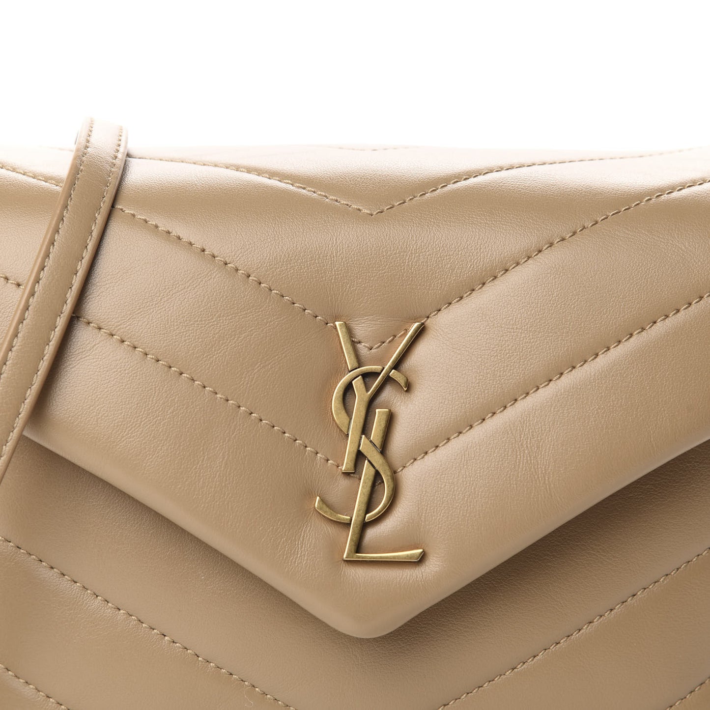 Calfskin Y Quilted Monogram Toy Loulou Crossbody Bag Latte