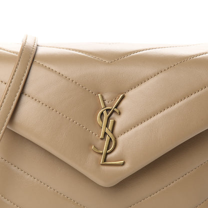 Saint Laurent Calfskin Y Quilted Monogram Toy Loulou Crossbody Bag Latte 10 of 11