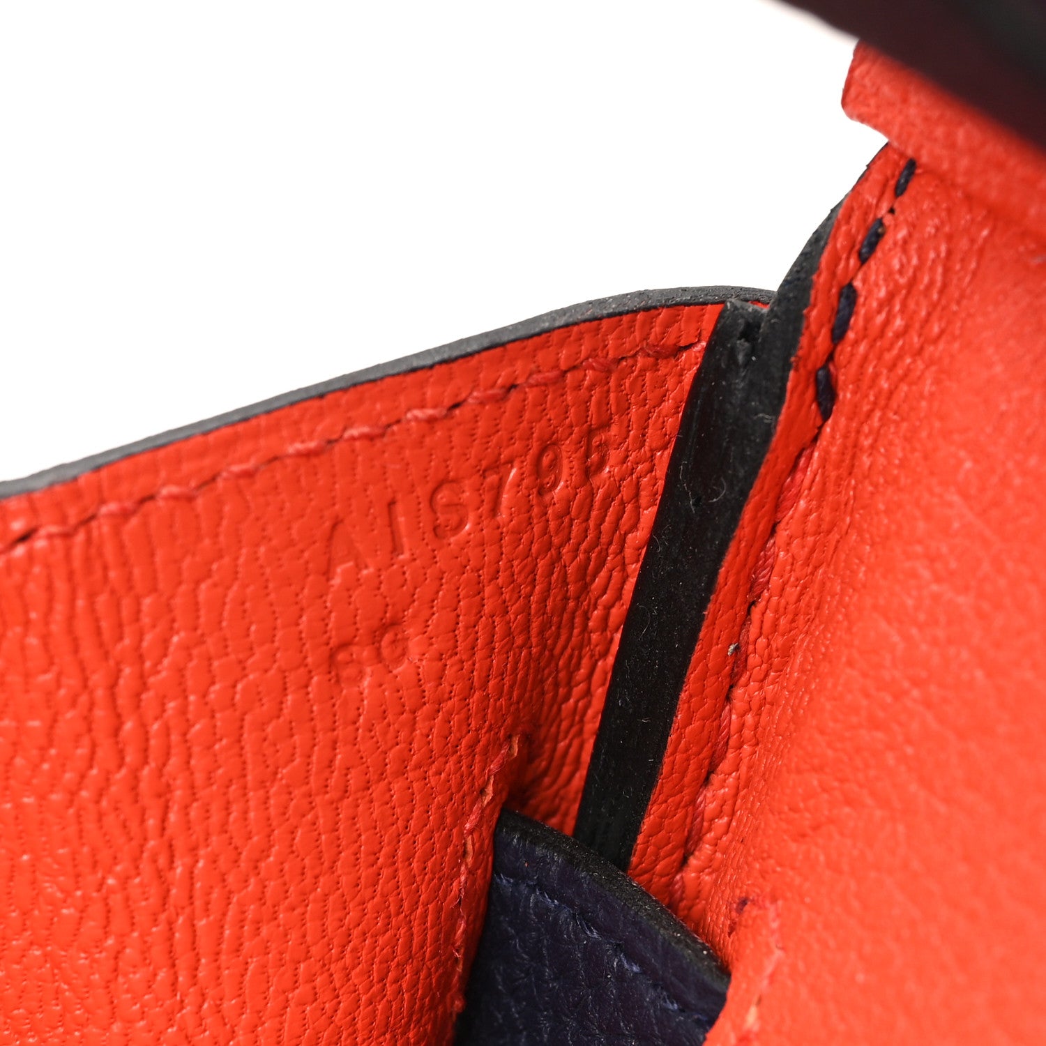Hermes Togo Birkin Verso 30 Bleu Nuit Orange Poppy 7 of 12