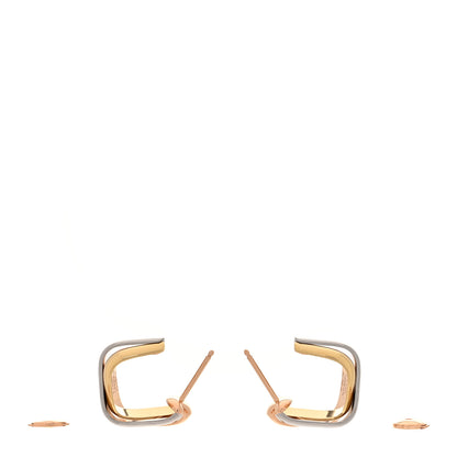 Cartier 18K Pink Yellow White Gold Cushion Trinity Hoop Earrings 3 of 5