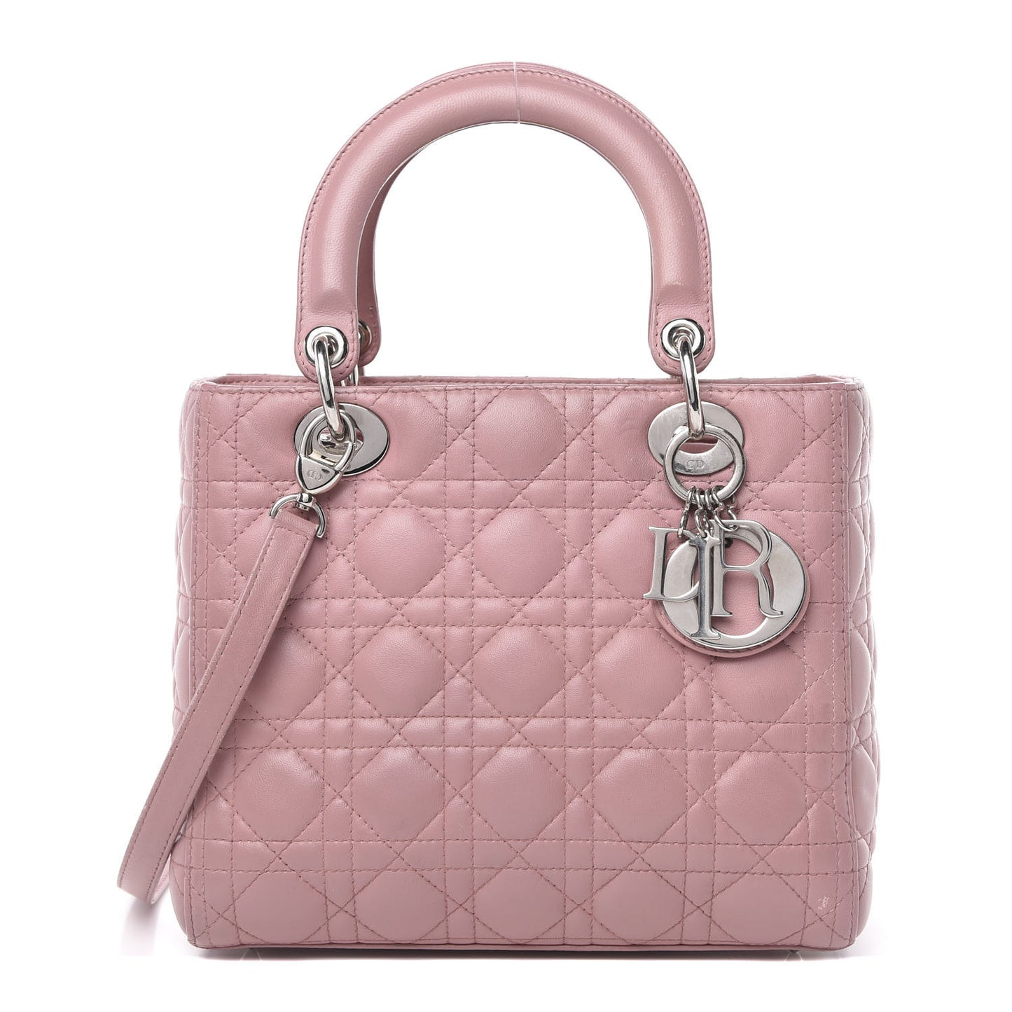 Lambskin Cannage Medium Lady Dior Pink