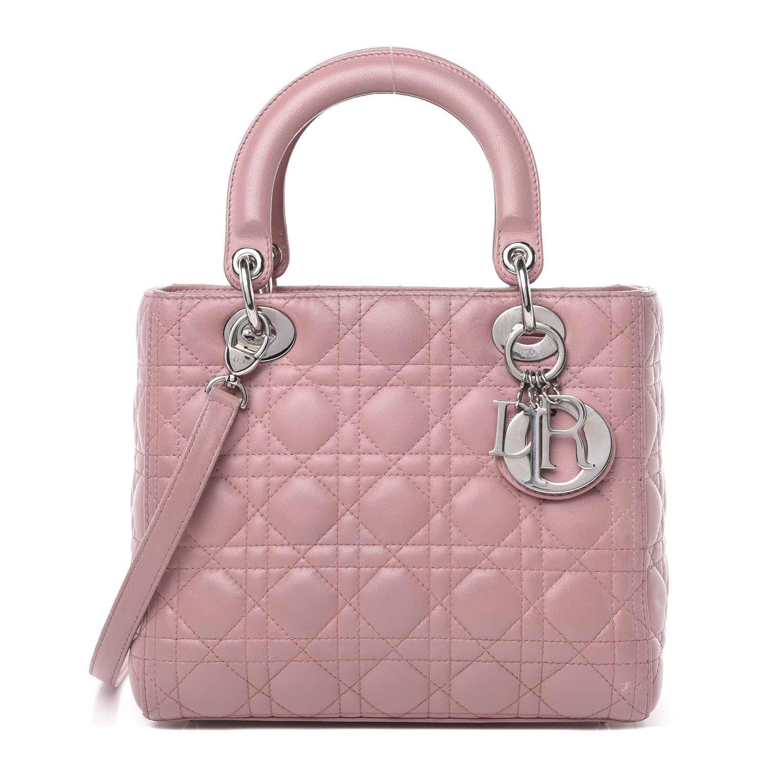 Christian Dior Lambskin Cannage Medium Lady Dior Pink 1 of 16