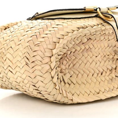 Chloe Raffia Small Grain Calfskin Mini Marcie Basket White 8 of 9