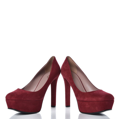 Gucci Kid Scamosciato Platform Pumps 40.5 Red 6 of 12