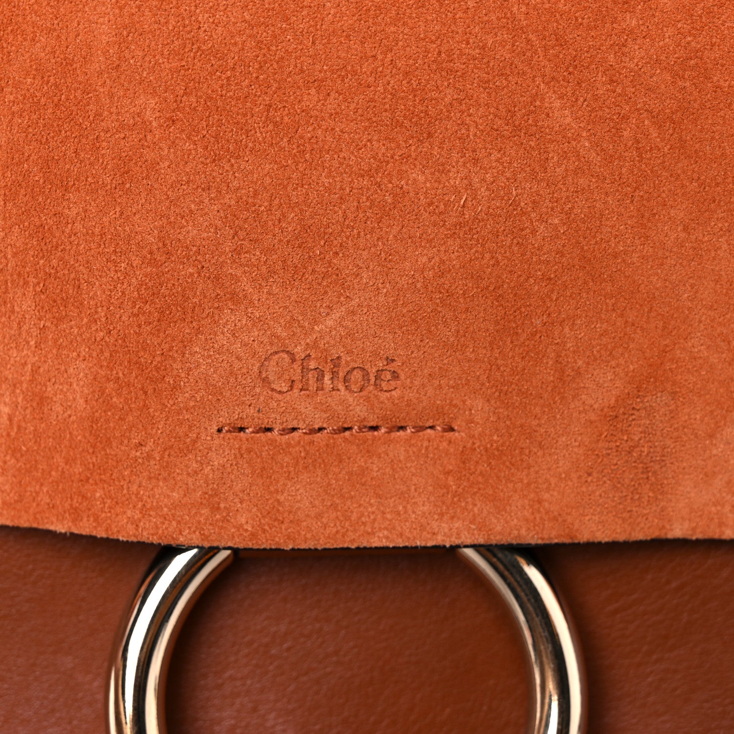 Chloe Suede Calfskin Medium Faye Shoulder Bag Tobacco 11 of 12