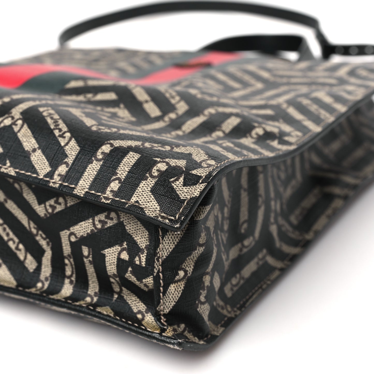 GG Supreme Monogram Caleido Web Vertical Tote Black