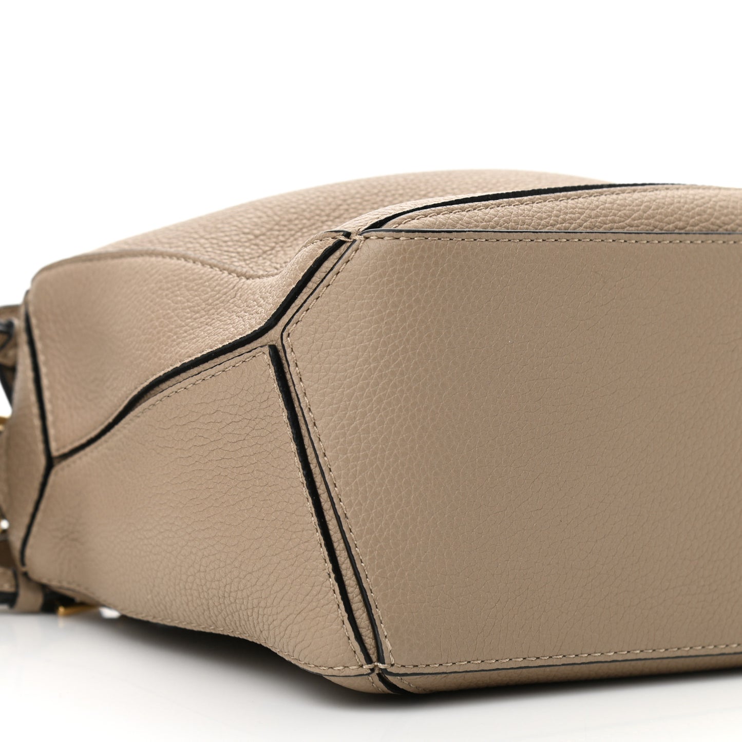 Grained Calfskin Small Puzzle Bag Sand
