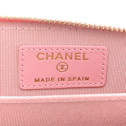 Chanel Iridescent Caviar Quilted Zip Coin Purse Pink 8 of 11