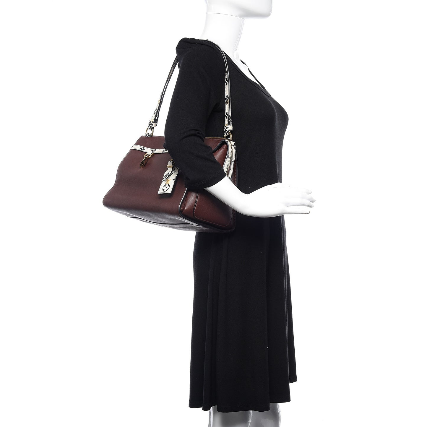 Calfskin Colored Monogram Speedy Amazon MM Chocolat White