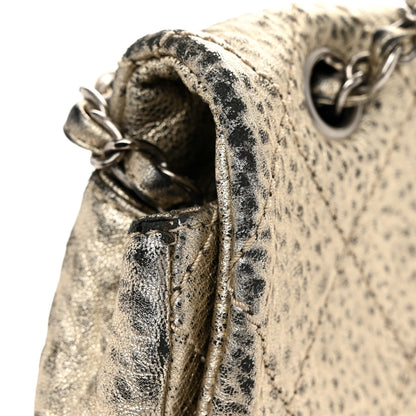 Chanel Distressed Metallic Lambskin Quilted Le Marais Ligne Flap Gold 16 of 18