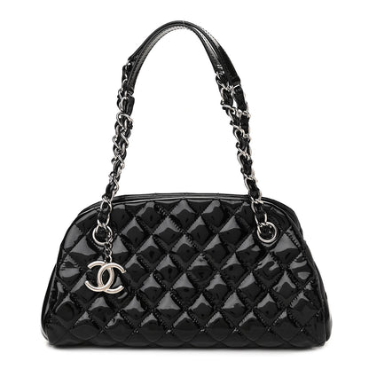 Chanel Patent Quilted Small Just Mademoiselle Bowling Bag Black 1 of 11