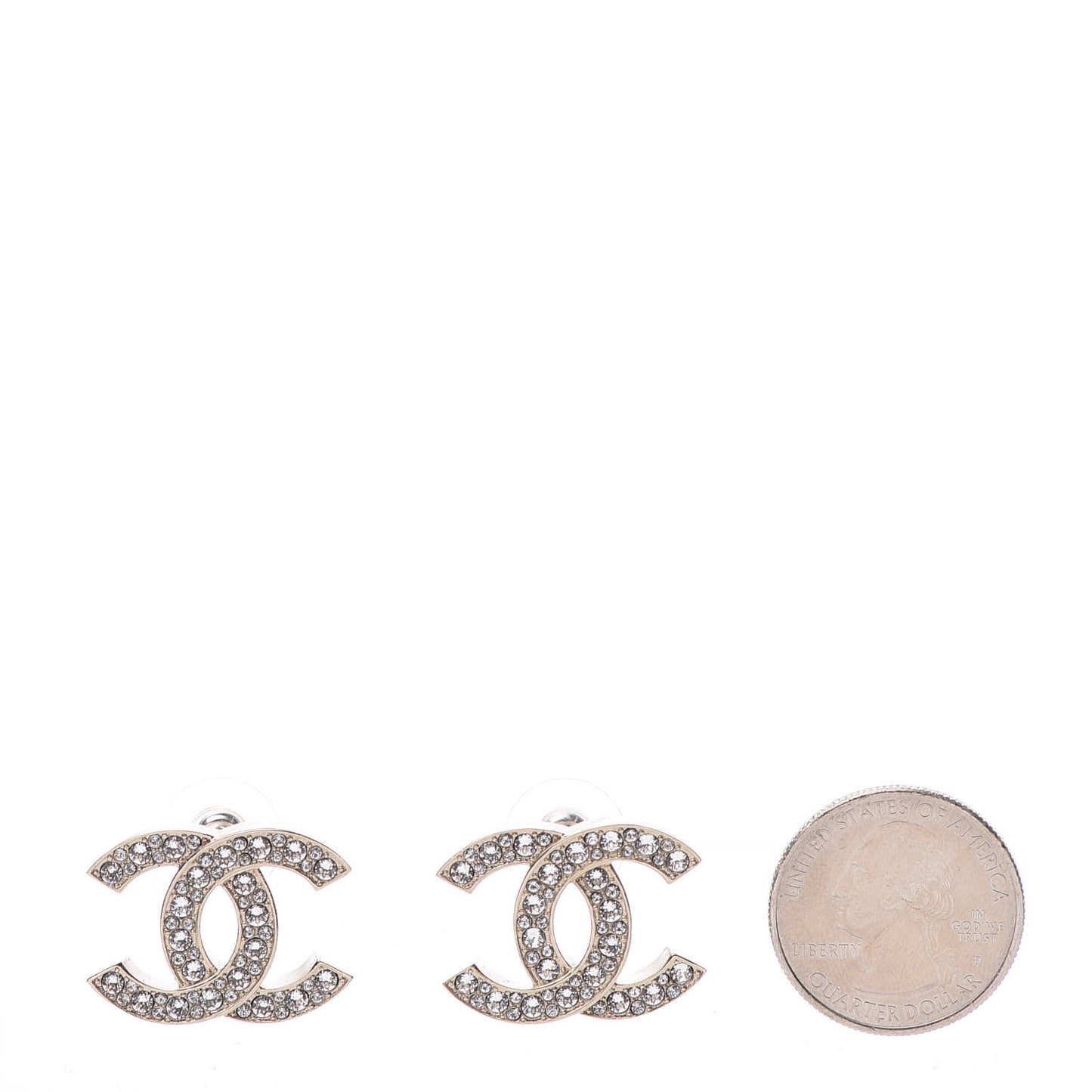 Crystal CC Earrings Light Gold