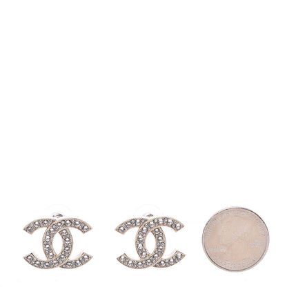 Chanel Crystal CC Earrings Light Gold 2 of 5