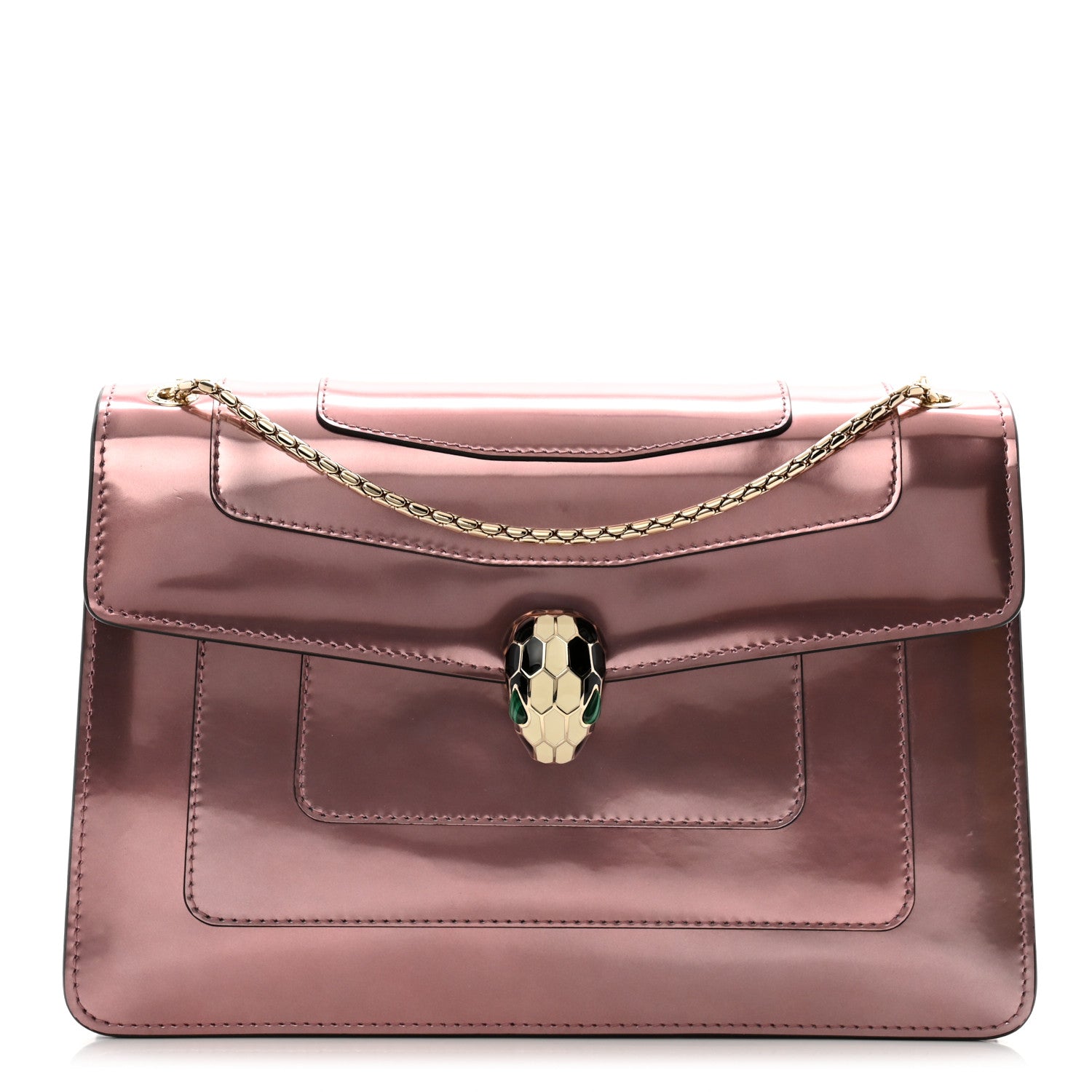 Bulgari Metallic Calfskin Serpenti Forever Crossbody Bag Rose Quartz 1 of 14