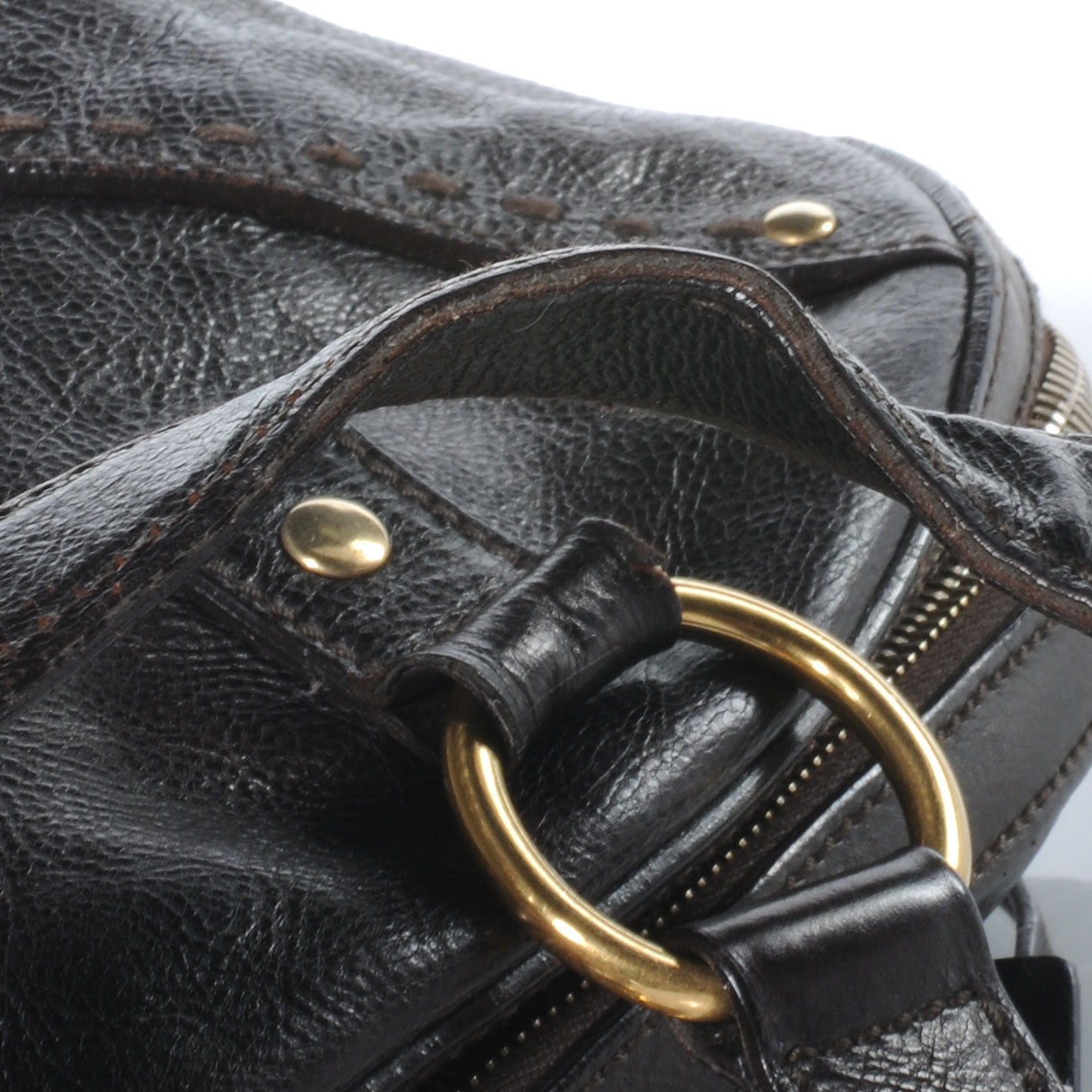 Leather Oversized Muse Dark Brown
