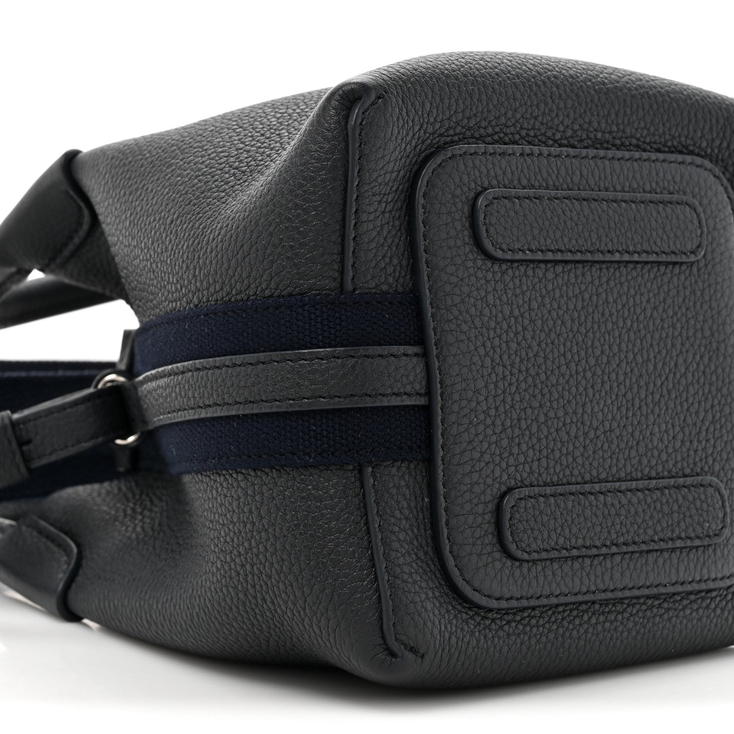 Grained Calfskin Micro Bale Bag Navy Blue