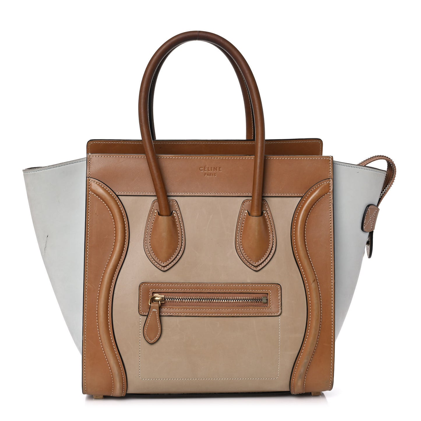 Smooth Calfskin Suede Micro Tri-Color Luggage Multicolor