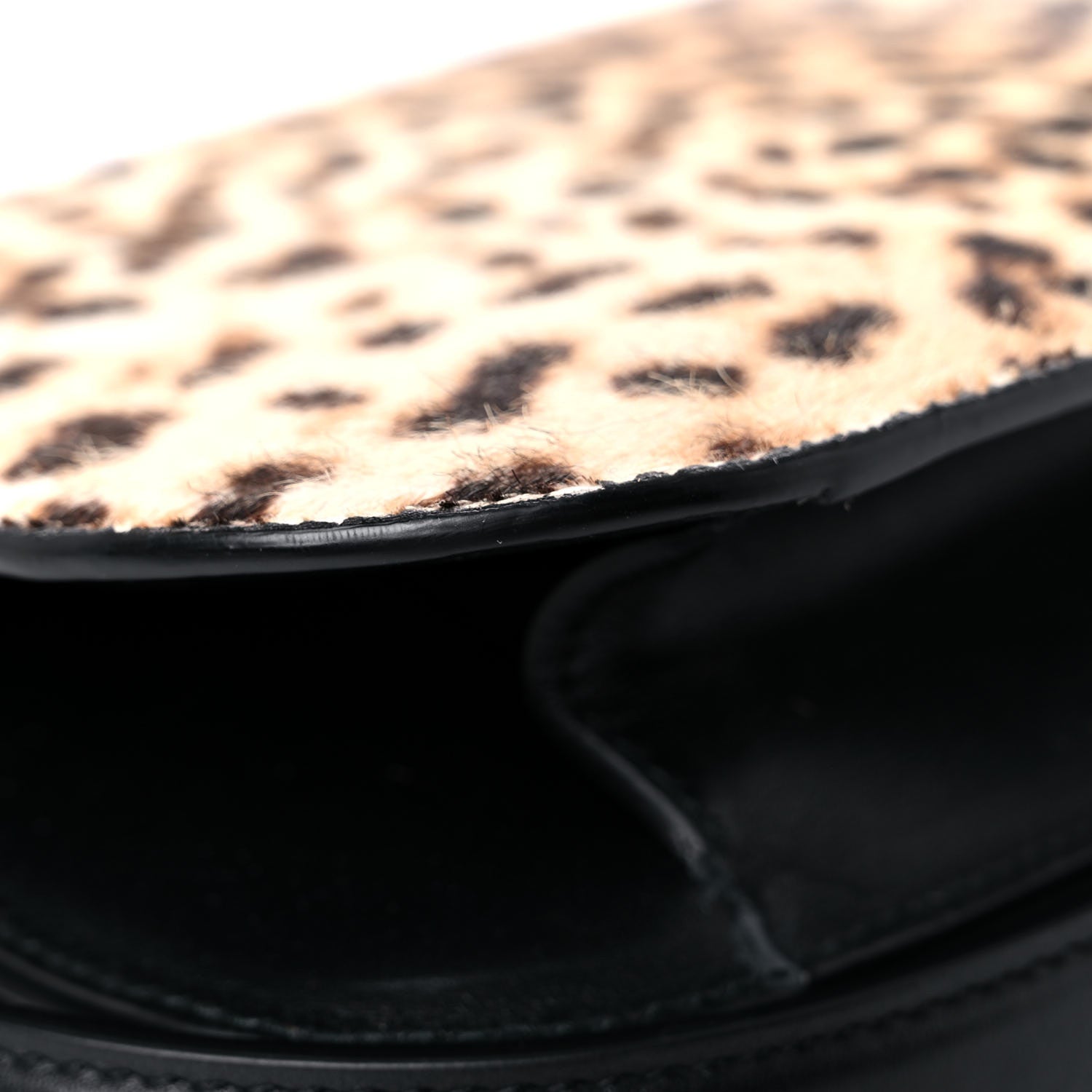 Gucci Calf Hair Leopard Print Shoulder Bag Black 10 of 20