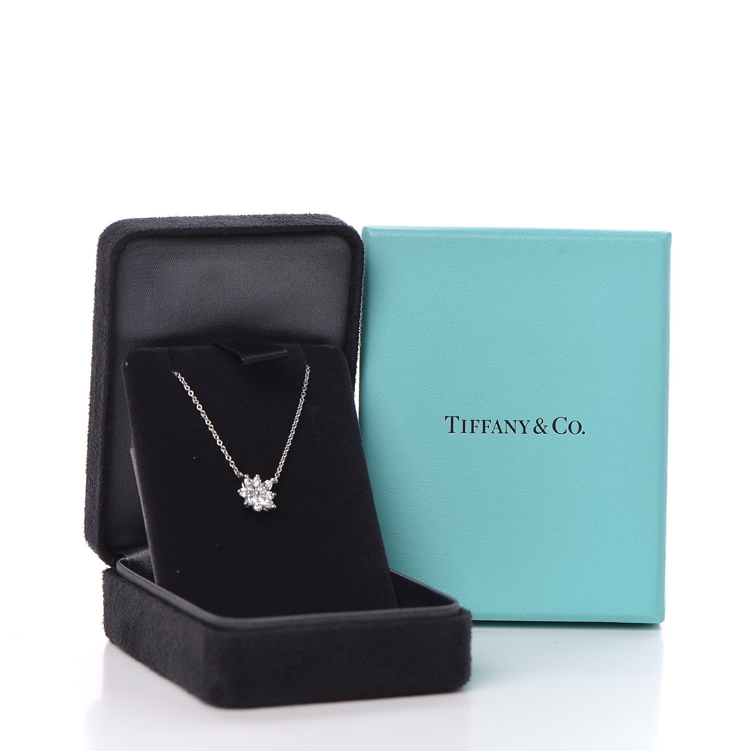 Tiffany Platinum Diamond Victoria Cluster Pendant Necklace 7 of 7